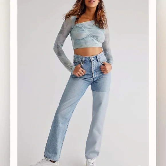 AGOLDE  90’s pinch waist pieced  jeans new with tags size 24 - Picture 3 of 13